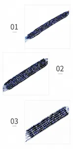 Macro detail of natural sodalite beads showing faceted and smooth blue textures
