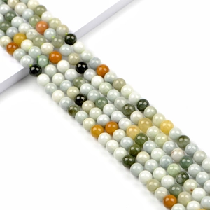 Perles rondes de 8mm en pierre de jade naturelle multicolore pour bijoux DIY