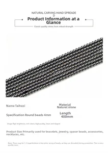 Macro detail van 4mm Terahertz steen kralen met metallic afwerking voor sieraden
