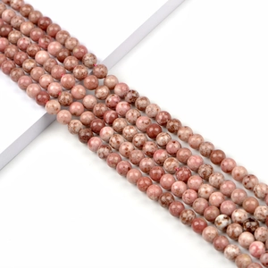 Perle rotonde in pietra naturale di zoisite da 8mm marrone-rosa per fare gioielli