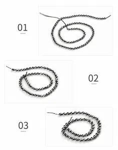 Detaillierter Vergleich von facettierten Terahertz-Steinperlen in drei Größen für Schmuck