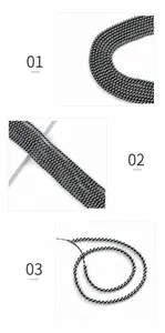 Macro detail van 4mm gepolijste zwarte Terahertz ronde kralen met metallic glans voor sieraden
