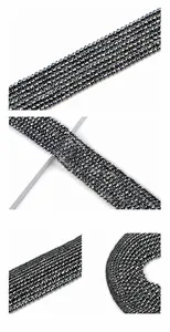 Macro shot of 4mm dark grey faceted hematite stone beads for jewelry making