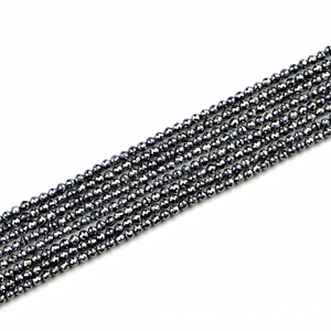 Natural Stone Faceted Round Terahertz Beads Loose Strand For DIY Jewelry Making Bracelet Necklace Crafting Supplies