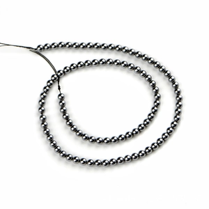 Gepolijste 4mm terahertz edelsteen kralen voor sieraden met donkergrijze metaalglans