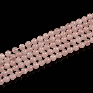 Polished 8mm natural rose quartz beads with translucent texture for DIY jewelry making