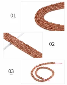 Detailed macro view of 8mm faceted natural strawberry quartz beads for DIY jewelry making