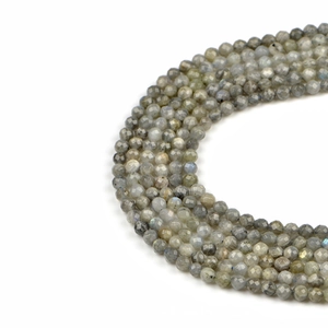Faceted 6mm natural labradorite round beads with blue flash for jewelry making