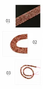 Detailed views of 6mm translucent strawberry quartz beads with high-quality polished finish