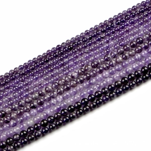 Natuurlijke Amethist Ronde Kralen Voor Sieraden Maken DIY Paarse Edelsteen Losse Kralen Voor Handgemaakte Armbanden Kettingen Ambachten