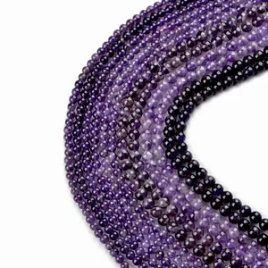 Natur Amethyst Rundperlen Stränge für DIY Schmuckherstellung in verschiedenen Violetttönen