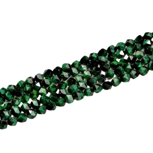 Faceted 8mm green tiger eye star cut natural stone beads for DIY jewelry making