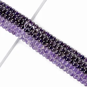 Natürliche lila Amethyst-Rundperlen für die Schmuckherstellung in 6mm und 8mm