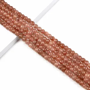 8mm faceted strawberry quartz crystal beads for jewelry making and DIY crafts