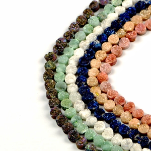 Cuentas redondas de cuarzo druzy natural de 8 mm multicolor para creación de joyería DIY