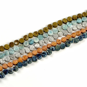 Cuentas druzy multicolores de 8mm para joyería DIY con textura de cristal brillante