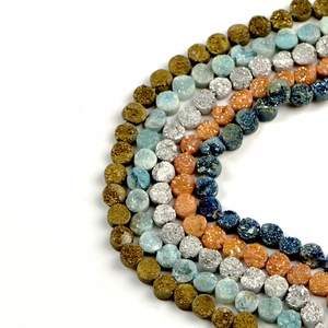Cuentas de piedra natural de 8mm multicolores con textura de cristal para joyería DIY