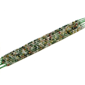 Perles rondes facettées en agate indienne naturelle pour la création de bijoux DIY