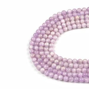 Strand of 8mm natural light purple kunzite stone beads for DIY jewelry making