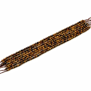 Faceted tiger eye stone beads 4/6mm natural gemstone strands for jewelry making