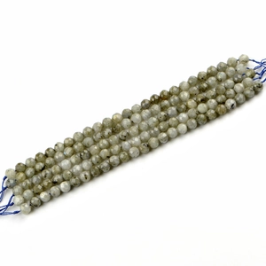 Faceted labradorite natural stone beads for DIY jewelry making in gray green finish