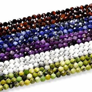 Facettierte 8mm Natursteinperlen-Kollektion in verschiedenen Farben für DIY-Schmuckherstellung