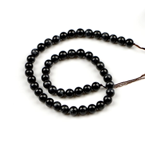 8mm natural black hawk eye stone round beads with silky luster for jewelry making