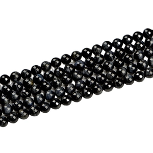 8mm natural blue tiger eye stone beads with silky chatoyancy and round polished finish