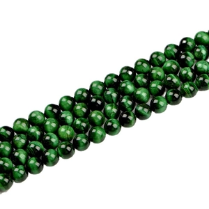 Polierte 10mm grüne Tigerauge-Rundperlen mit Chatoyance für die DIY Schmuckherstellung