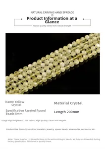 Detailansicht von 8mm facettierten 8mm Citrin Natursteinperlen für Schmuck