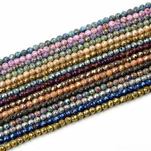Cuentas Sueltas Redondas de Ágata Geoda Natural Facetada Piedra Preciosa Galvanizada para Fabricación de Joyas DIY Collares Pulseras Artesanía
