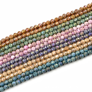 Cuentas de ágata facetadas de 8mm en varios colores para joyería con textura natural