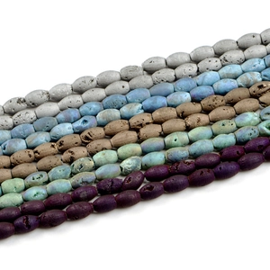 Natural Druzy Agate Drum Beads Electroplated Colorful Gemstone Spacer Beads For DIY Jewelry Making Bracelet Necklace