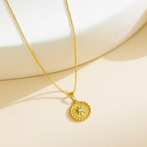 Elegante 18k vergulde roestvrijstalen kogelketting met ster-vormige hanger