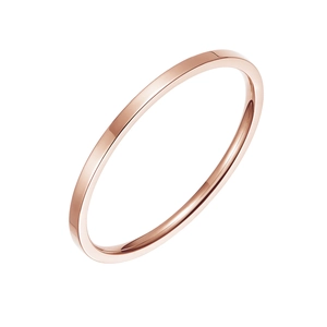 Minimalist 18k rose gold stainless steel ring with high polished mirror finish for couples