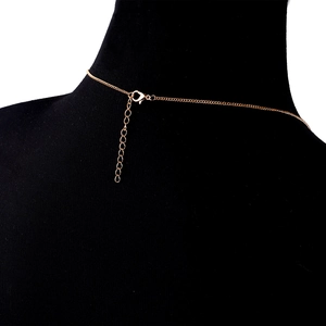 Sexy golden body chain necklace featuring adjustable lobster clasp and extension link chain