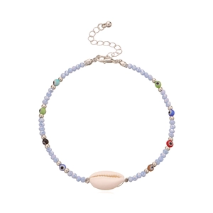 Böhmisch Muschel Böser Blick Künstliche Perlen Fußkettchen Für Damen Strand Schmuck Künstliche Perle Bunte Harzperle Verstellbar Fußkette Geschenk