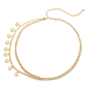 Vintage Multilayer Metal Waist Chain For Women Sexy Coin Pendant Body Chain Portrait Adjustable Belly Belt Jewelry