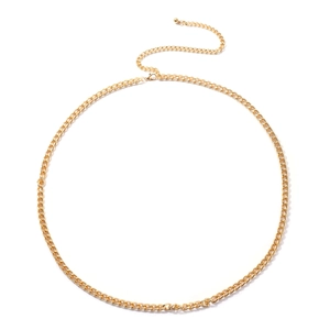 Chaîne de Corps en Alliage Métallique Punk Sexy pour Femme Rétro Simple Couche Or Argent Chaîne de Taille Ceinture Réglable