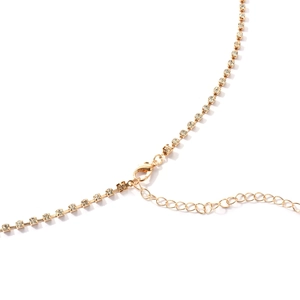 Punk style gold-plated body chain with sparkling rhinestones and lobster clasp closure