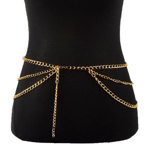 Sexy Multilayer Alloy Body Chain For Women Vintage Punk Metal Tassel Waist Belt For Party Vacation Jewelry Gift