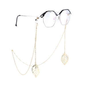 Fashion Alloy Leaf Pendant Glasses Chain For Women Hollow Gold Silver Metal Link Anti-Lost Sunglasses Holder Eyewear Strap