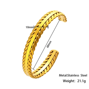 Dettaglio del bracciale rigido in acciaio 10mm con dimensioni e peso specificati