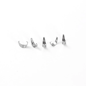 Polished silver stainless steel pinch bails for DIY jewelry necklace and bracelet making