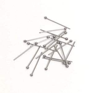 Polished silver stainless steel ball head pins for DIY jewelry making and beading crafts