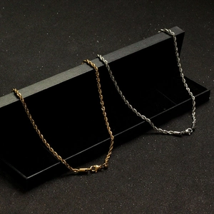 Stainless Steel Rope Chain Necklace For Women Men Gold Silver Electroplated Twisted Chain Fashion Jewelry Daily Accessory