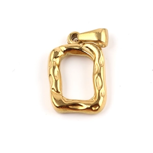 Gouden onregelmatige rechthoekige hanger met gehamerde textuur voor het maken van sieraden
