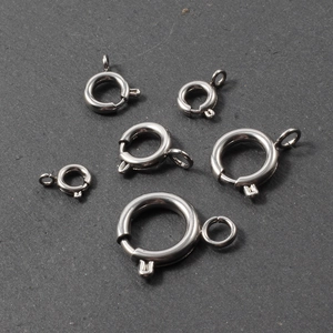 Five sizes of 304 stainless steel spring ring clasps for DIY jewelry making and crafts
