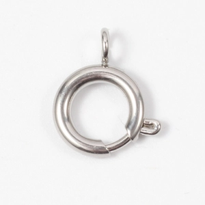 Polished silver 304 stainless steel spring ring clasp for necklace and bracelet DIY