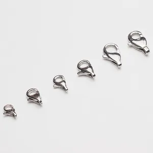 Stainless Steel Lobster Clasp For DIY Jewelry Making Fine Polished Jewelry Findings Connector Clasp For Necklace Bracelet